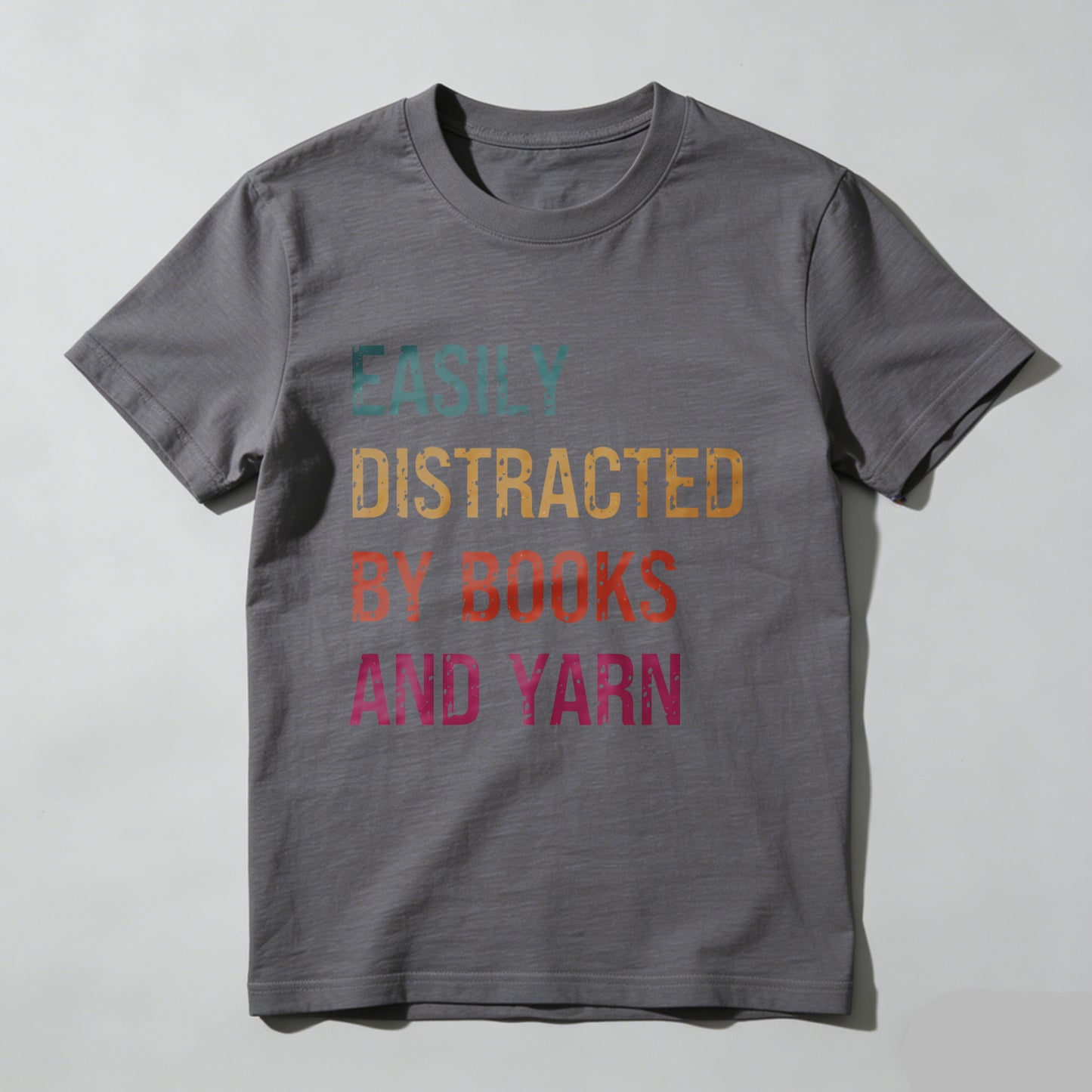 Wardrobecart Easily Distracted By Books And Yarn Unisex Classic T-shirt