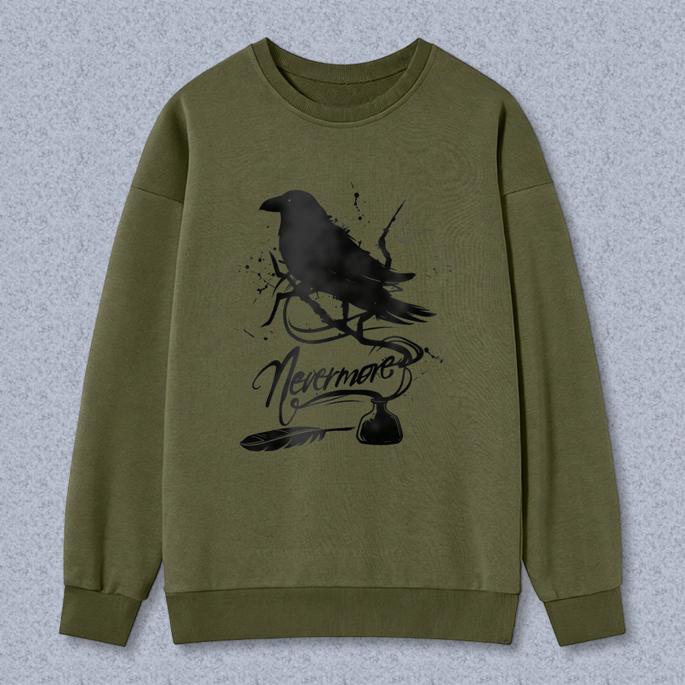 Wardrobecart Crow Nevermore Feather Unisex Classic Sweatshirt