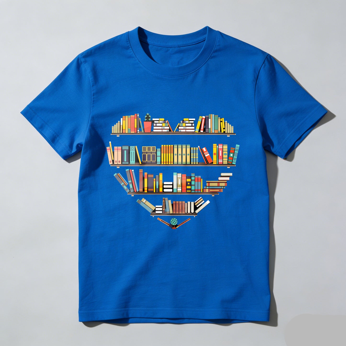 Wardrobecart Bookshelf Design With Colorful Books Unisex Classic T-shirt