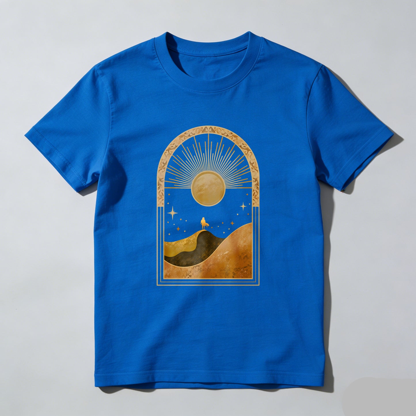 Wardrobecart Sunset Landscape With Stars And Camel Unisex Classic T-shirt