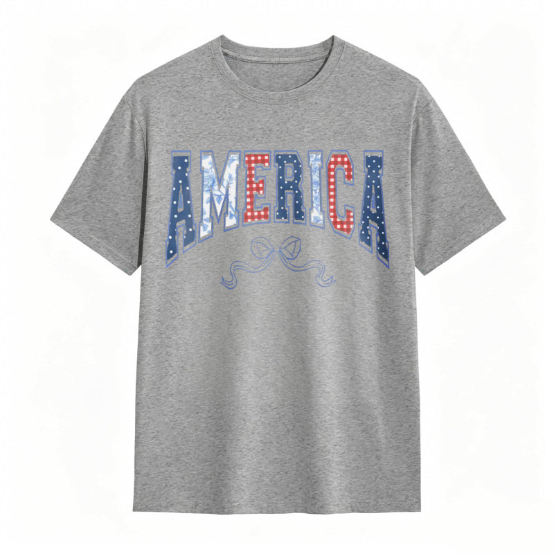 America Patriotic Stars And Stripes Design T-shirt