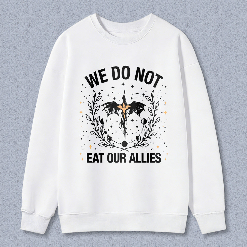 Wardrobecart We Do Not Eat Our Allies Dragon And Moon Design Unisex Classic Sweatshirt