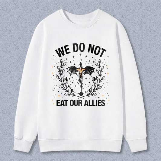 Wardrobecart We Do Not Eat Our Allies Dragon And Moon Design Unisex Classic Sweatshirt