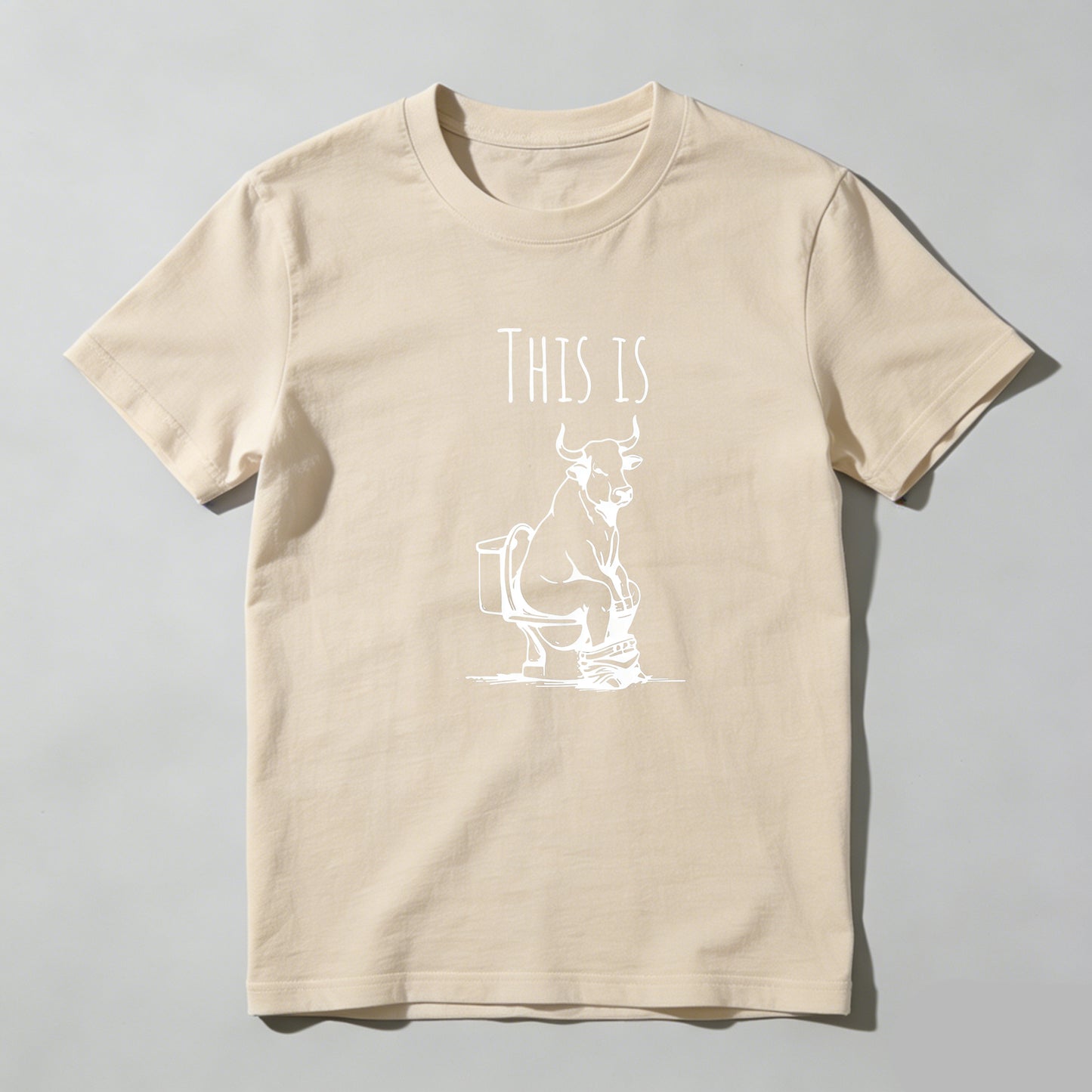 This Is Bull On Toilet Pure Cotton Short Sleeve T Shirt HOT