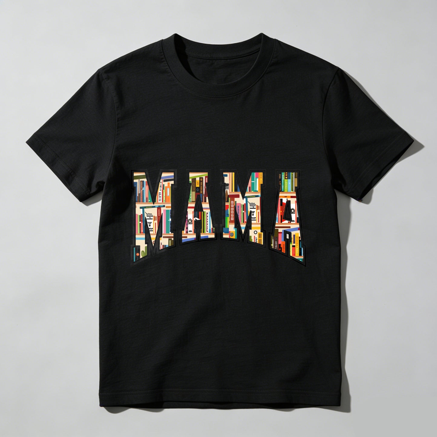 Wardrobecart Mama Bookshelf Pattern Print Design Unisex Classic T-shirt