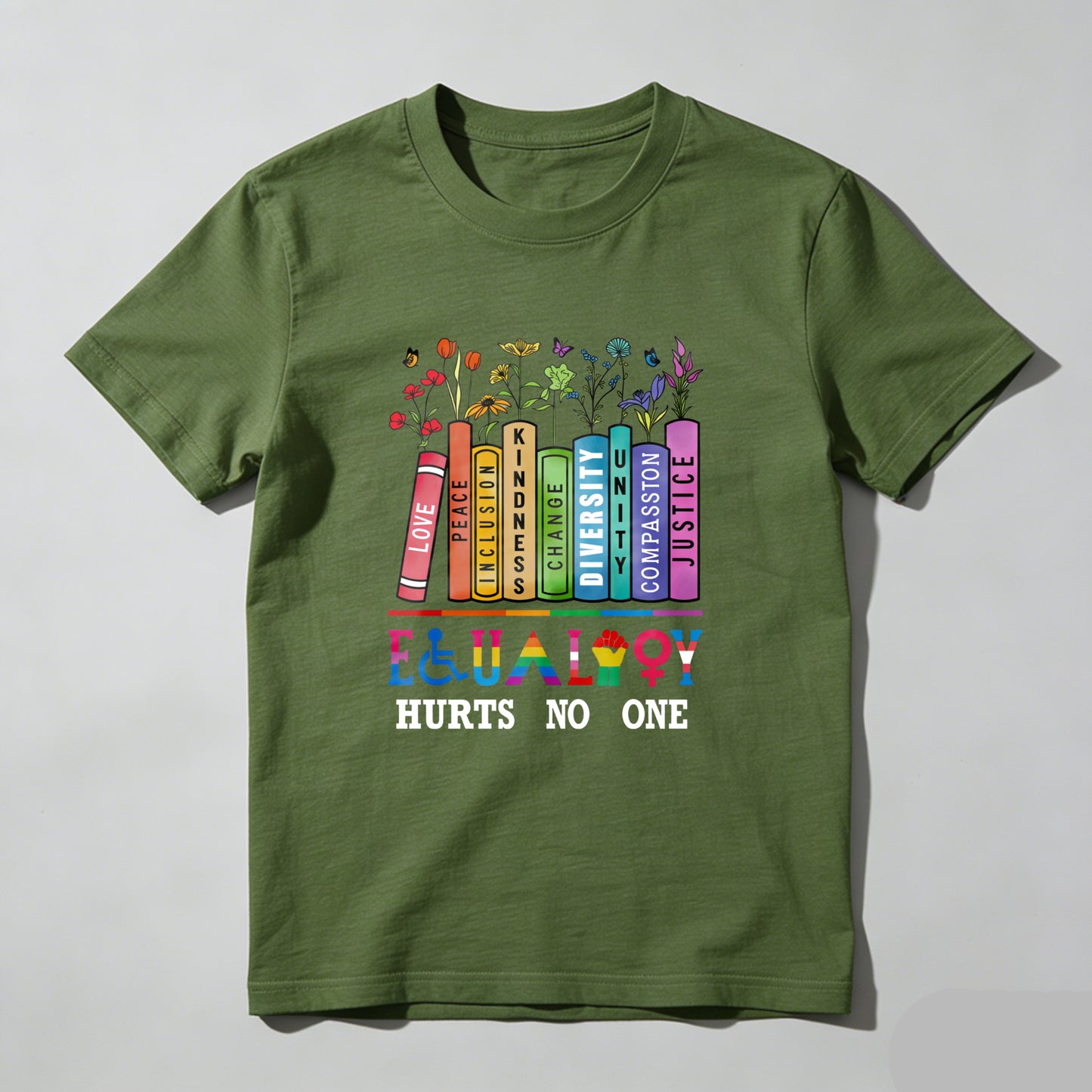 Wardrobecart Love Peace Inclusion Kindness Diversity Change Compassion Justice Equality Hurts No One Unisex Classic T-shirt