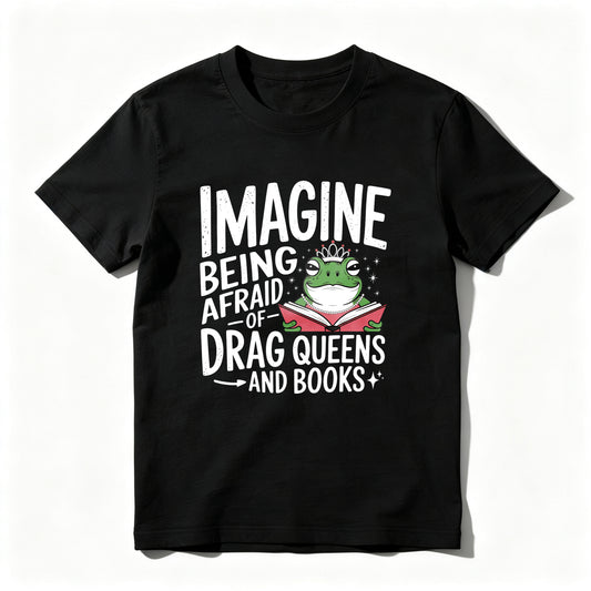 Wardrobecart Imagine Being Afraid Of Drag Queens And Books Unisex Classic T-shirt