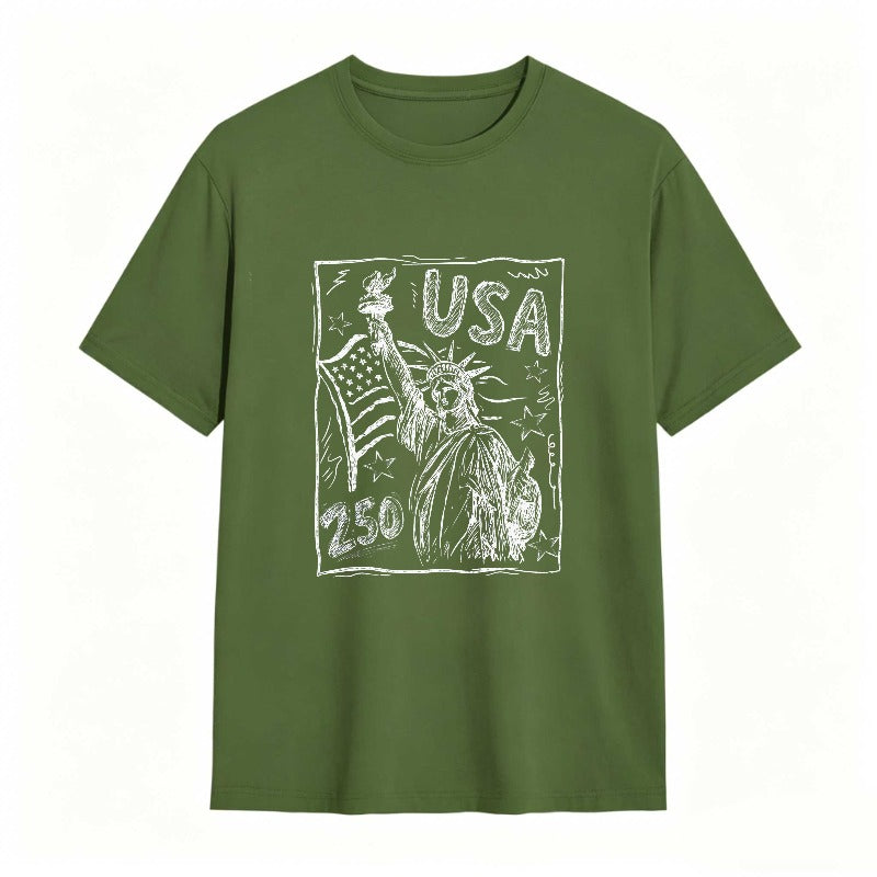 Statue Of Liberty Usa Flag 250 T-shirt