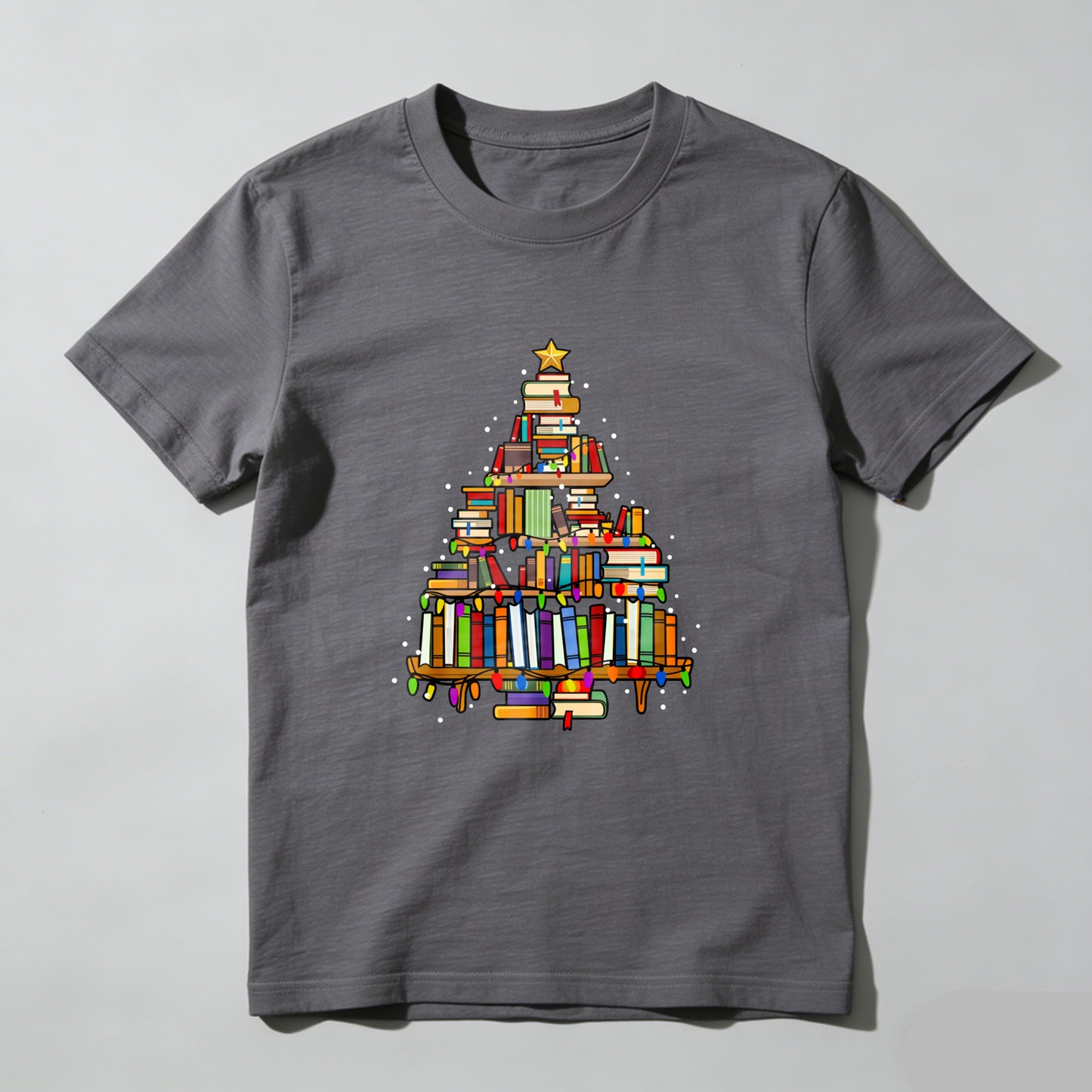 Wardrobecart Books Form Christmas Tree Pattern Unisex Classic T-shirt
