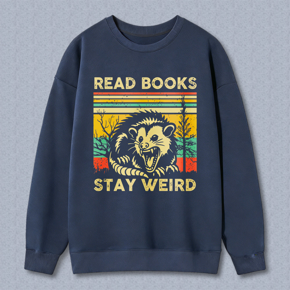 Wardrobecart Read Books Stay Weird Dragon Design Unisex Classic Sweatshirt