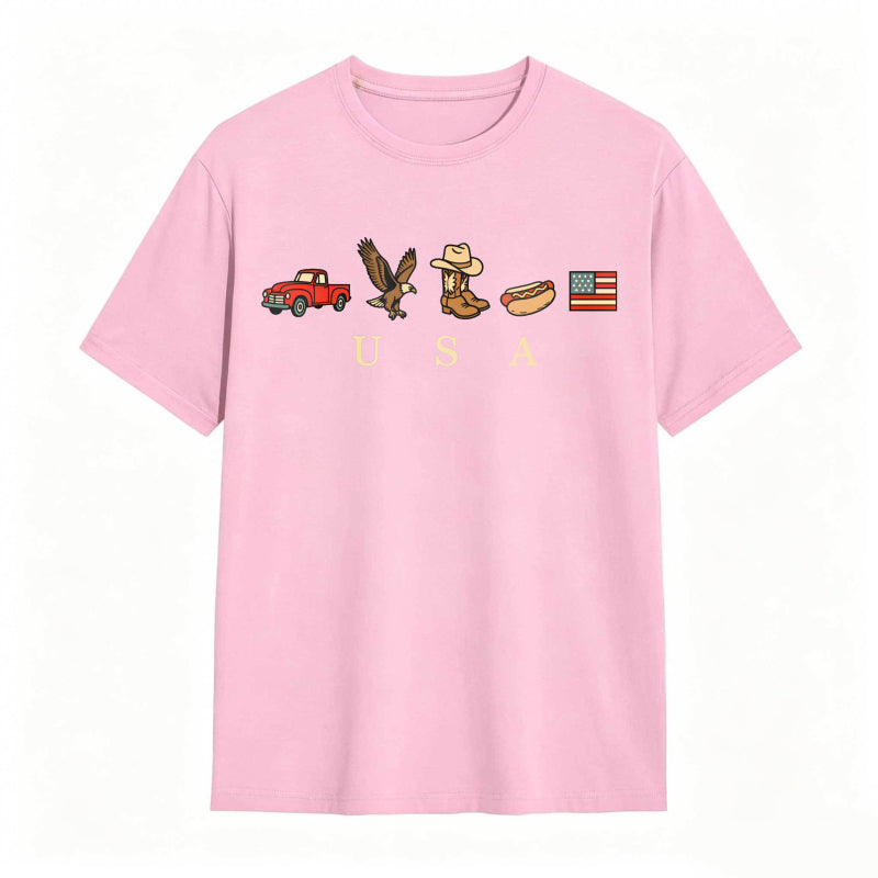 USA Icons Comfort Colors 4th Of July Graphic Tee