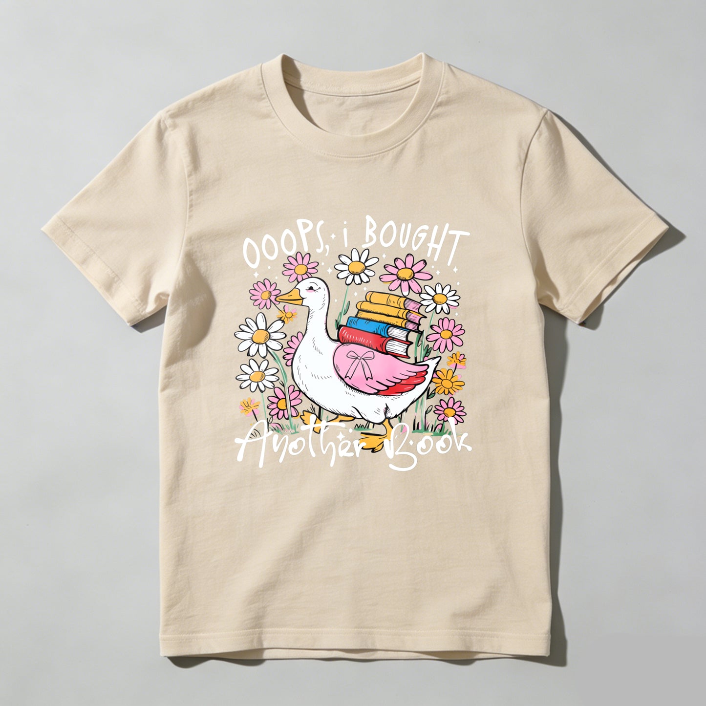 Wardrobecart Duck Carrying Books Among Flowers Unisex Classic T-shirt