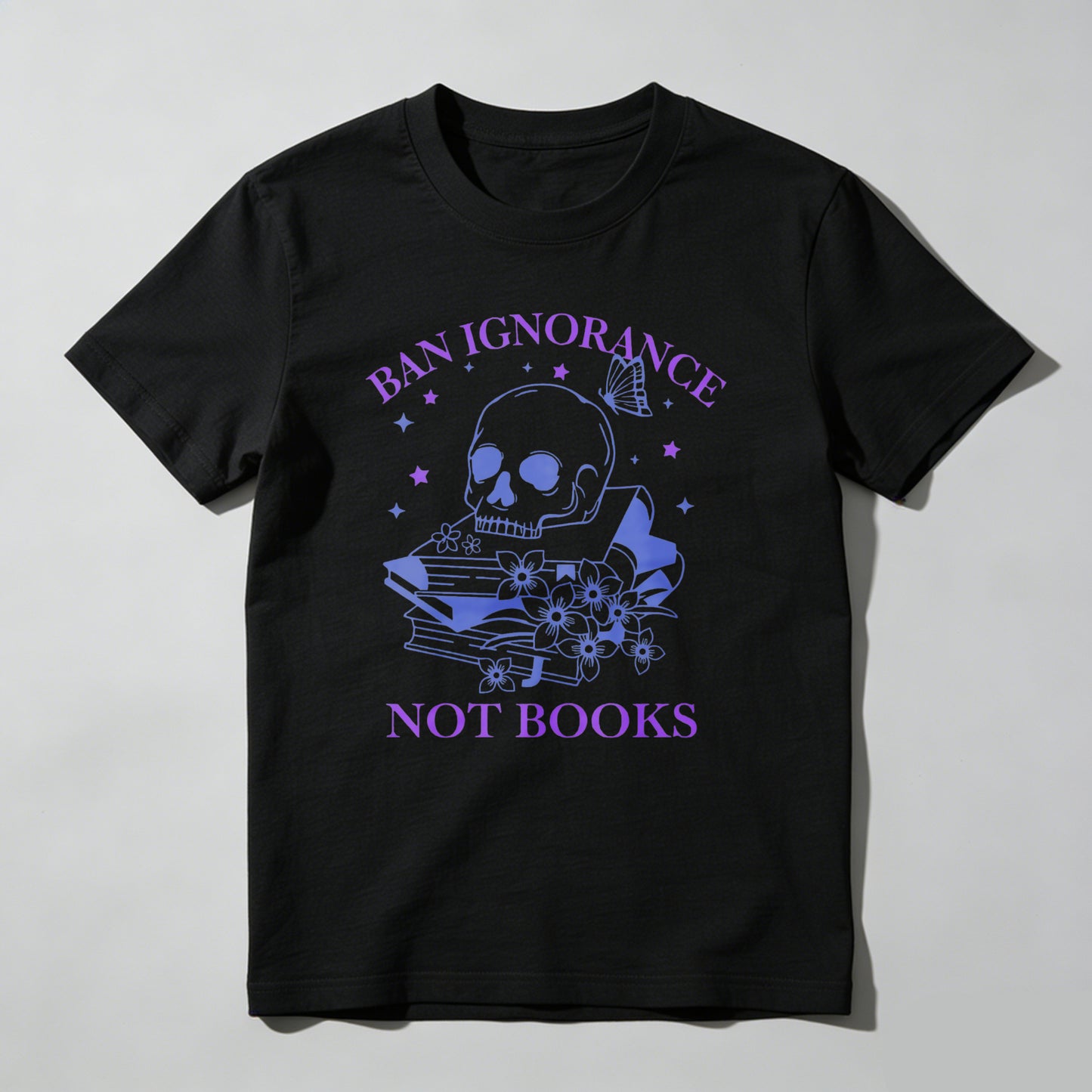 Wardrobecart Ban Ignorance Not Books Skull And Books Unisex Classic T-shirt