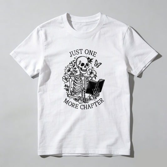 Wardrobecart Just One More Chapter Skeleton Reading Book Unisex Classic T-shirt