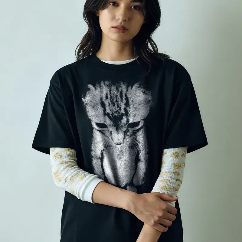 100% Cotton Unisex Sad Meme Cat Funny T-shirt