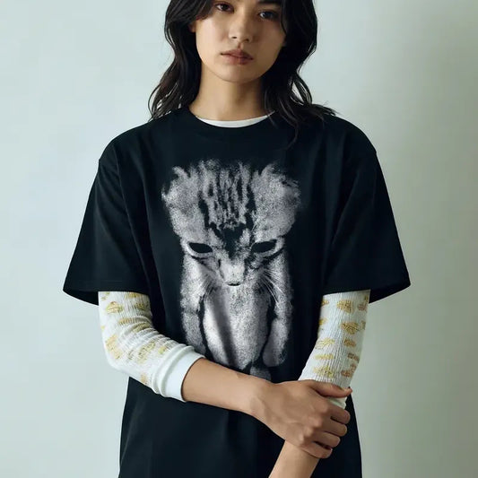 100% Cotton Unisex Sad Meme Cat Funny T-shirt